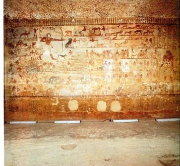 Noordwand van het graf Chnumhotep