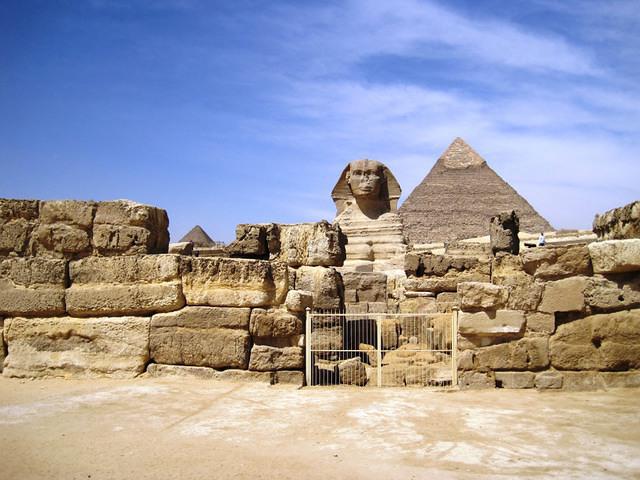 3 Sphinx en piramide van Chefren