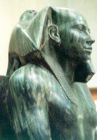 21. Detail beeld van Chefren Cairo
