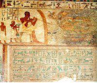 Midden van de Oostwand in het graf van Chnumhotep